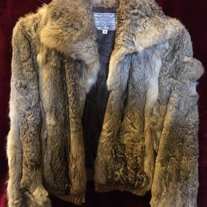 Real rabbit fur coat